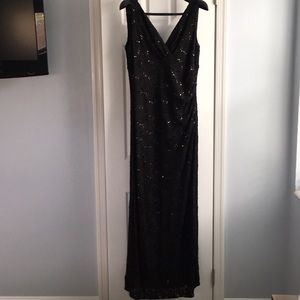 Ralph Lauren Black Sequin Evening Gown
